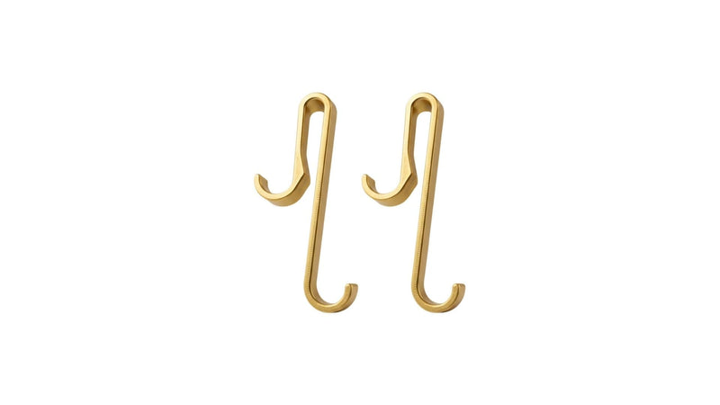 Universal Shower Hooks for Glass (6–10mm) - Extended 6” Hanging Hooks for Frameless Shower Doors, Frameless & Framed Shower Walls - Double Sided Hooks for Towels, Robes and Bathroom Accessories (Gold) Gold