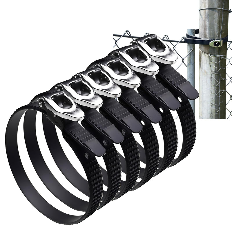 Heavy Duty Reusable Ratchet Zip Ties, 12 & 20 Inch Adjustable Locking Cable Ties with Strap Lock Design, Stainless Steel Buckle, Outdoor UV Resistant Black Securing Straps (6PC/20IN) 6pc/20in