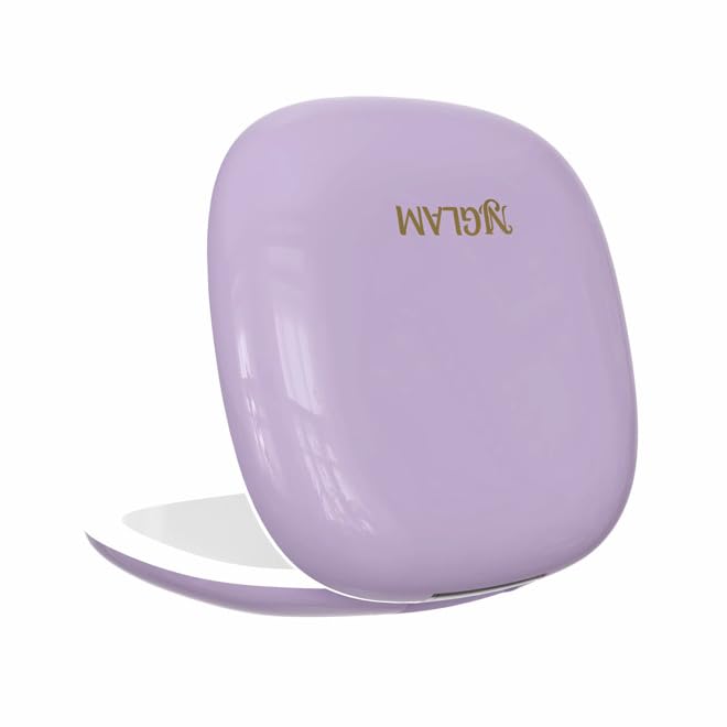 Lighted Makeup Mirror for Women, Portable, LED Light, USB Charging, auto on/Off, 1x/10x Magnification and 3 Light Color Settings, dimmable (Lavender) Lavender