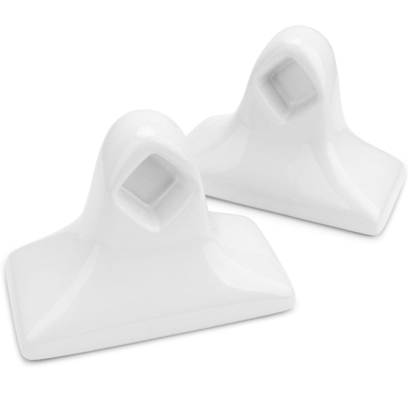 2 Pcs White Glazed Ceramic Towel Bar Replacement Rod Holder Brackets Bathroom Accessory Kit for Bathroom Kitchen Any Wall Surface, Ceramic Porcelain Towel Bar Holder