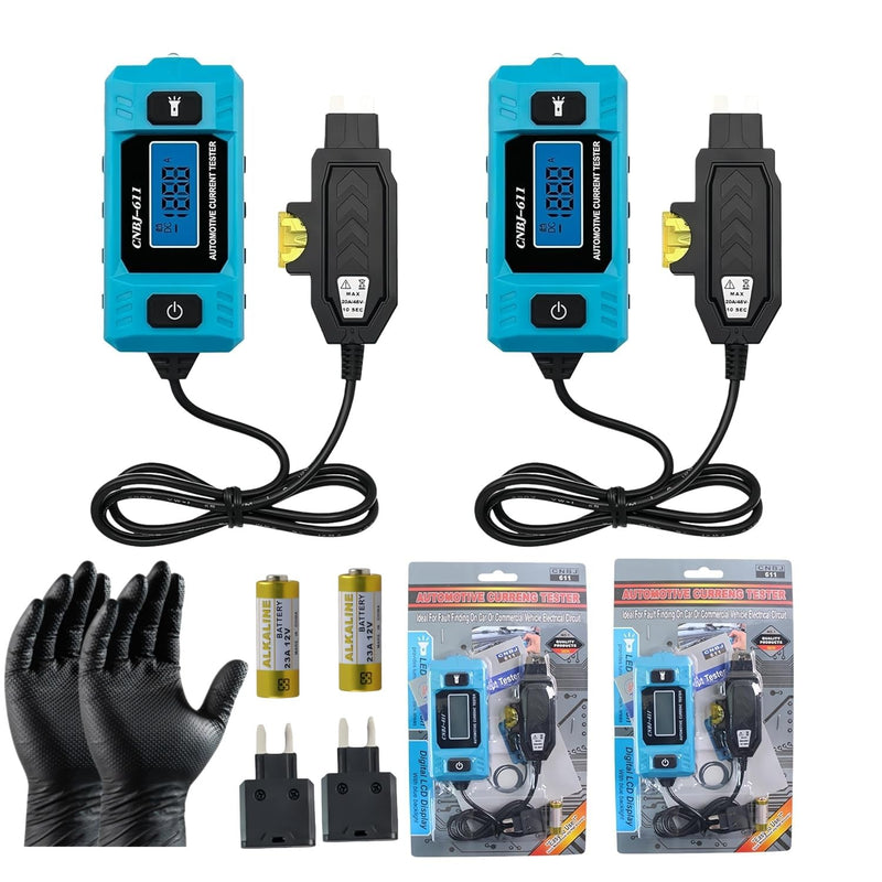 Automotive Circuit Fault Probe Tester, CNBJ-611 Car Circuit Tester, Automotive Fuse Tester Max 48V, Circuit Fault Test Tool, Blade Fuse with Gloves New (2 Sets) 2 Sets