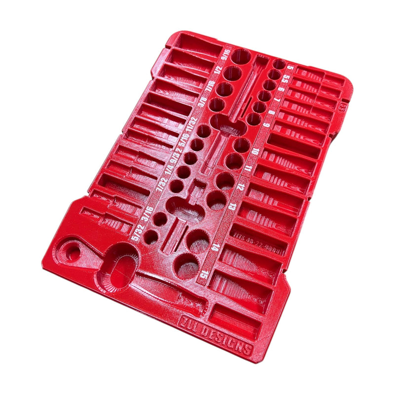 Packout Insert compatible with Milwaukee 1/4" Drive SAE/Metric Ratchet and Socket Mechanics 50-Piece Set (48-22-9004)