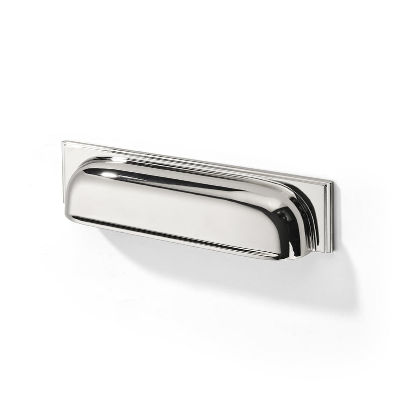 SAILING 10 Pack Cabinet Cup Handle- 5"/128mm Polished Nickel Cabinet Cup Pulls Cabinet Handles Kitchen Hardware Bathroom Living Room Drawer pulls 5" Hole Center - 10 Pcs