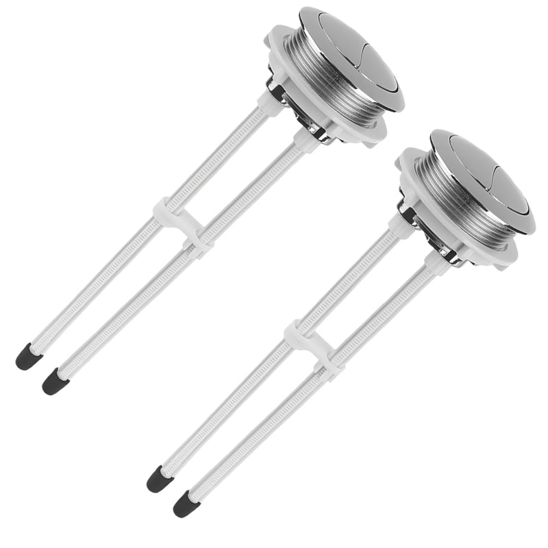 2-Pack Universal Dual Flush Toilet Button Replacement - 48mm Adjustable Chrome Top-Mount Kit for Glacier Bay, TOTO, KOHLER & Most Brands