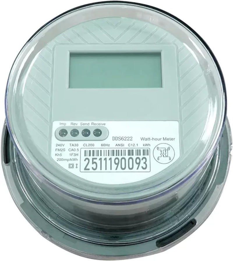 240V Digital Electric Submeter, 1P3W (2 Hot wire, 1 Neutral) KWH Watt Meter, CL200 4-Jaw Electricity Usage Monitor, Large LCD Backlight Display for Home & RV Power Consumption Monitoring 240V
