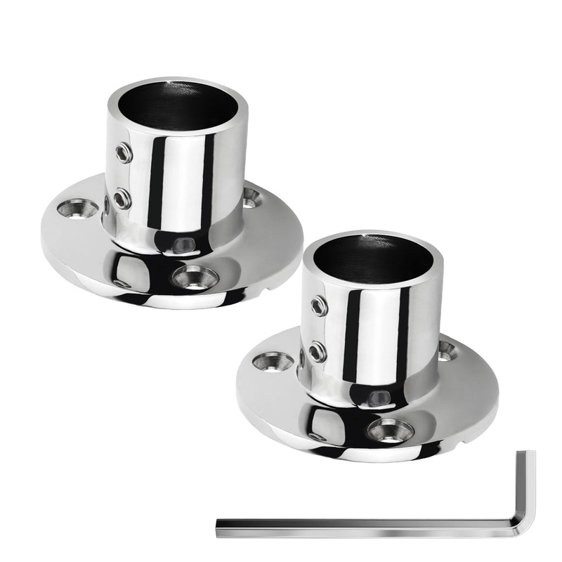 2 Pack Rail Fitting for 7/8" 1" 1-1/4" Railing, Satinless Steel 316, Marine Grade Straight Elbow 2- Way 3-Way 90 Degree Tee Connector, Boat Handrail Hardware 1 inch (25mm) Round Base