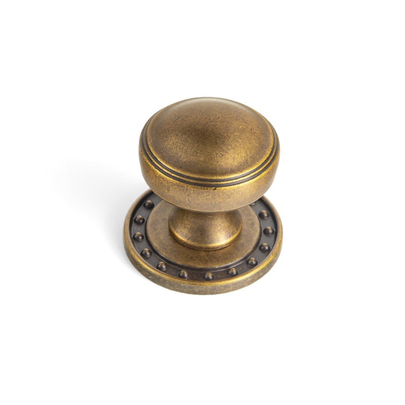 Goo-Ki 6 Pack Antique Brass Cabinet Knobs with Backplate Zinc Alloy Hardware - Vintage Brass Drawer Knob Single Hole Kitchen Cabinet Pulls with Spacer/Backboard G018Y