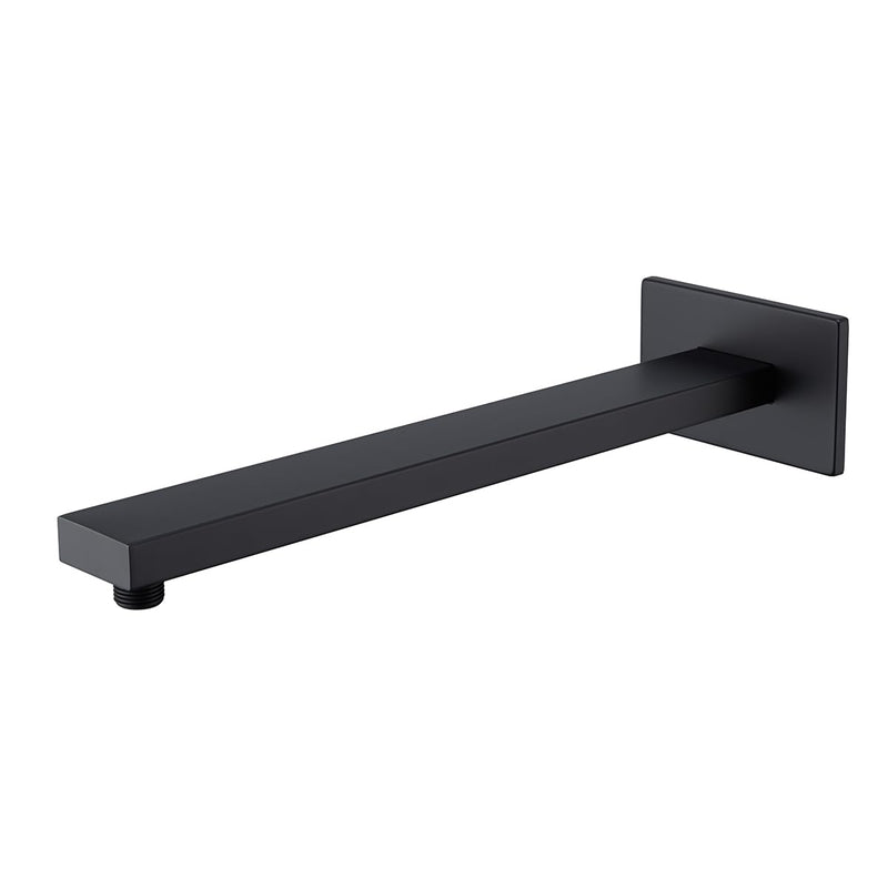 16 Inch Shower Arm With Flange, Wall-Mounted Rain Shower Head Extension Arms,Made of Thicken Stainless Steel for Bathroom Rainfall Shower,Matte Black,SE-91118-16MB Matte Black(91118)
