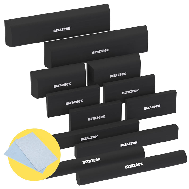 12-Pcs Sanding Blocks Auto Body, Flexible Foam, Sanding Blocks for Automotive Bodywork, Washable & Reusable, Interchangeable Sanding Block Set for Auto Body, Woodworking & Metal Finishing