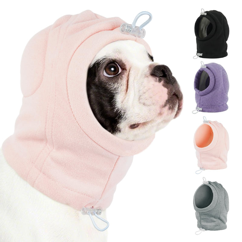 MIGOHI Medium Dog Anxiety Ear Hoodie Muffs - Breathable Dog Ear Protection with Soft Pad, Anxiety Relief for Dogs,Ear & Head Cover for Separation, Vet Visits, Grooming,L,Pink