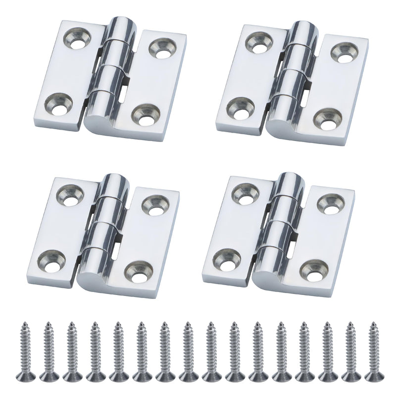 SHENGHUISS 316 Stainless Steel Hinges Marine Grade Boat Hatch Hinge Heavy Dudy Casting Cabinet Door Hinge for Boat/Yacht/Door/Window/RV (1.5 inch/ 2 inch) 1.5 inch × 1.5 inch 4 Pack