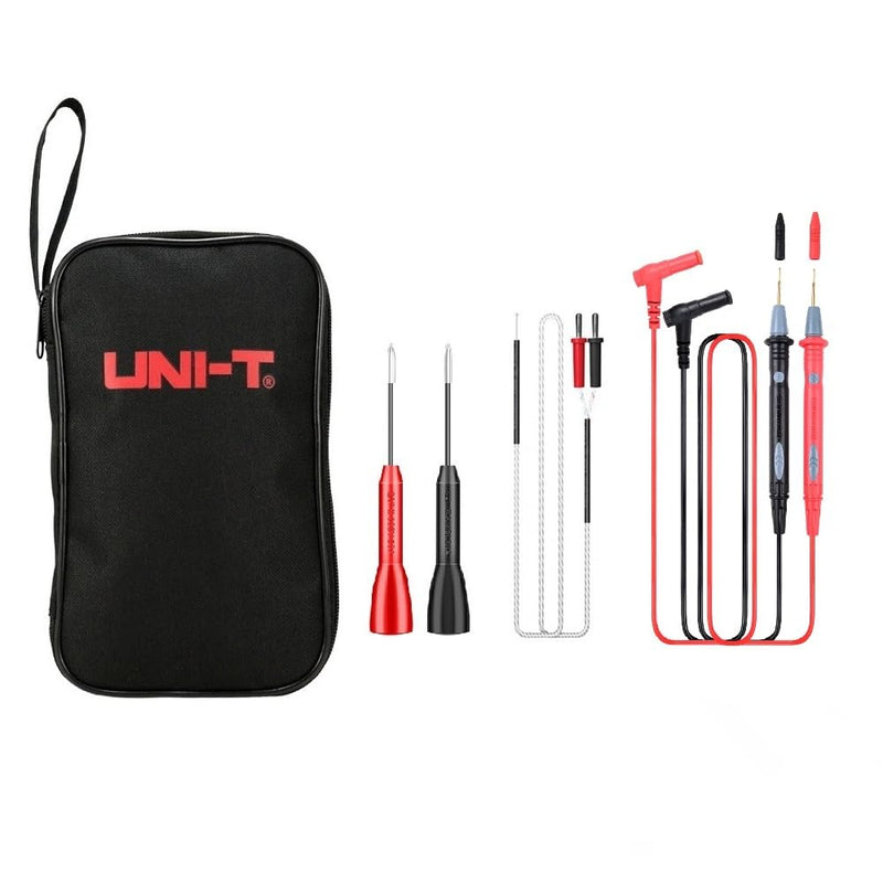 UNI-T Multimeter Case Kit,With1000V 20A Multimeter Ultra-fine Test Leads,600V/10A Non-Destructive Insulation Probe Needle,-40℃to260℃ Temperature Probe Suitable for UT33C,UT61C,UT60BT Digital Multímet