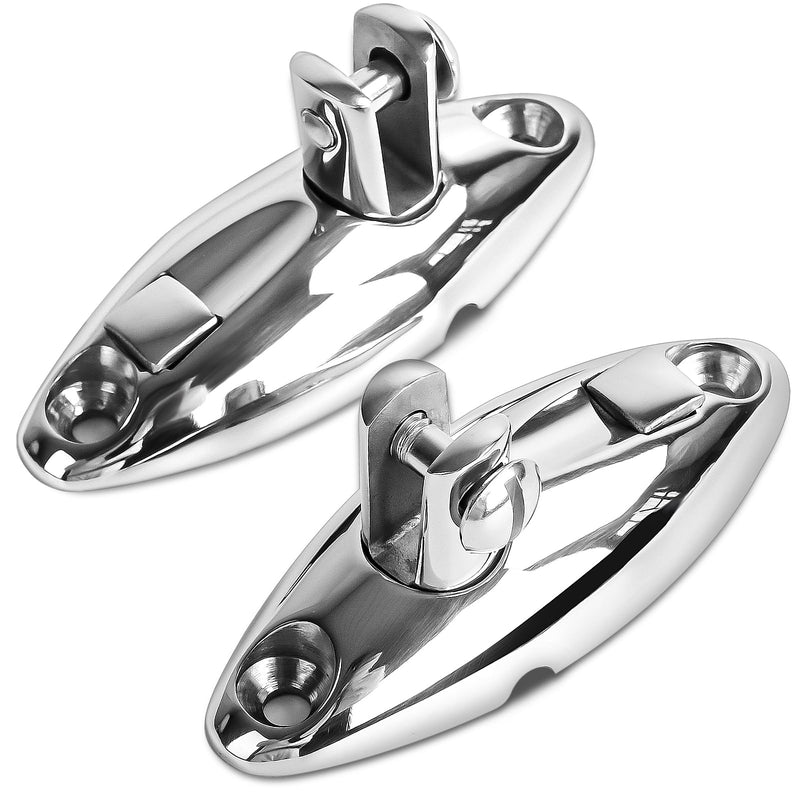 Boat Bimini Top Swivel Hinge - 316 Stainless Steel Deck Side Mount Quick Release Hinge, 360 Degree Rotation Marine Hardware Accessories（2 Pack）