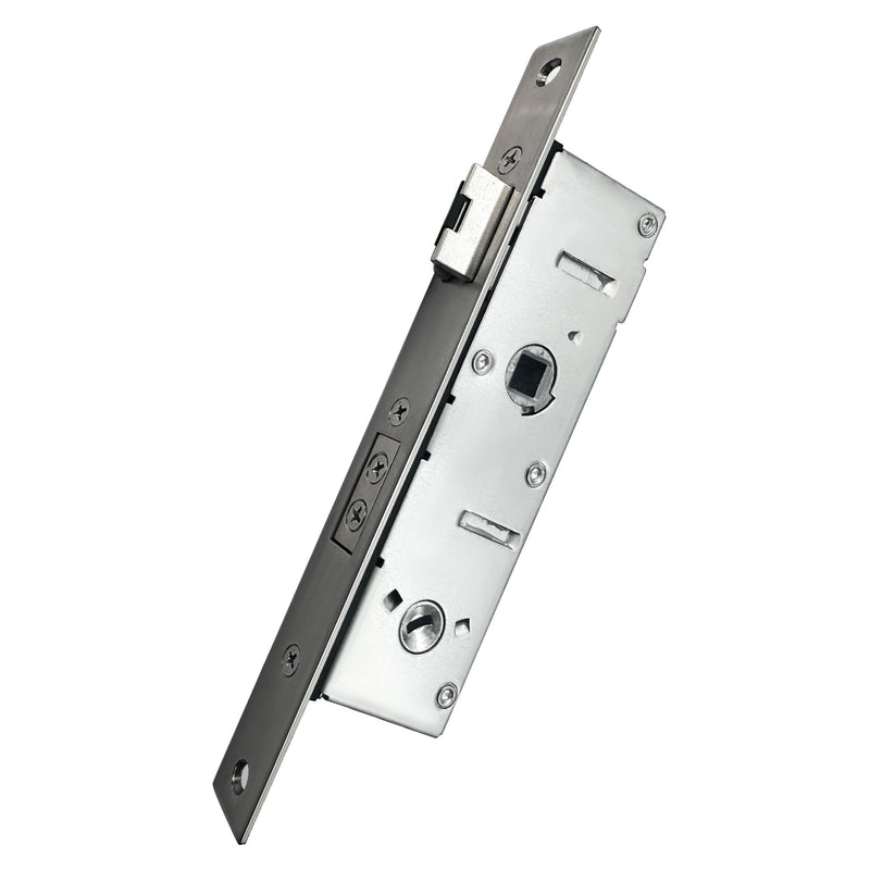 House Guard Storm Door Lock Body, Flat Slot, Adjustable 22/26mm Backset | Flat Slot compatible storm door lock body; reversible latch, adjustable 22mm/26mm backset Compatible with American-style lock cylinders