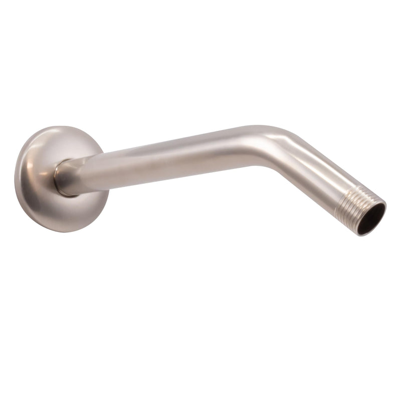 Westbrass A302-1-20 1/2" IPS x 10"Wall Mount Shower Arm with Sure Grip Flange, Stainless Steel