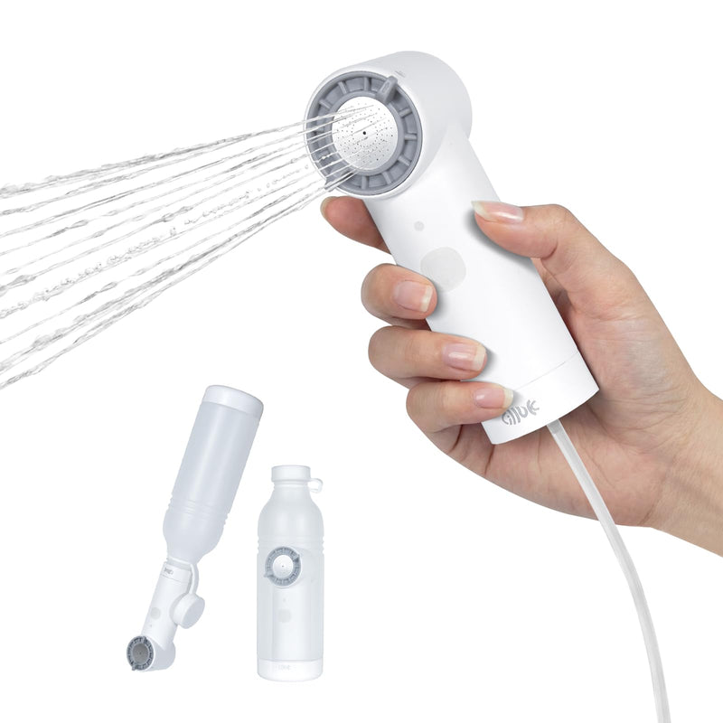 Portable Electric Bidet for Travel | Handheld Rechargeable Travel Bidet with 5 Spray Modes | Compact Personal Hygiene Solution for Camping, Hotel, Postpartum Care & Baby (White) White