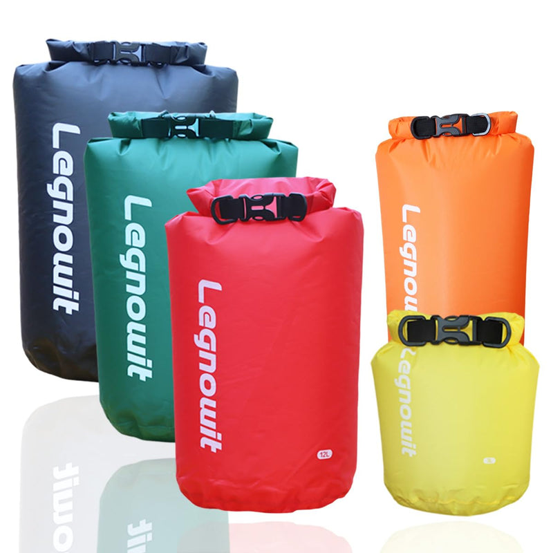 Dry Bag, 3 Pack/5 Pack Waterproof Lightweight Small & Large Dry Sacks for Outdoor Camping, Backpacking, Kayaking, Boating, Travel and More Assorted-3l/8l/12l/15l/20l