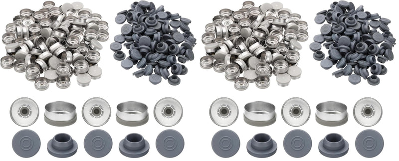 PATIKIL 100 Set 20mm Flip Off Caps, 20mm Vials Rubber Stoppers Flip Off Seals Self Injection Ports Butyl Rubber Plastic Aluminum Caps for Glass Vial (Pack of 2) 20mm (Pack of 2)