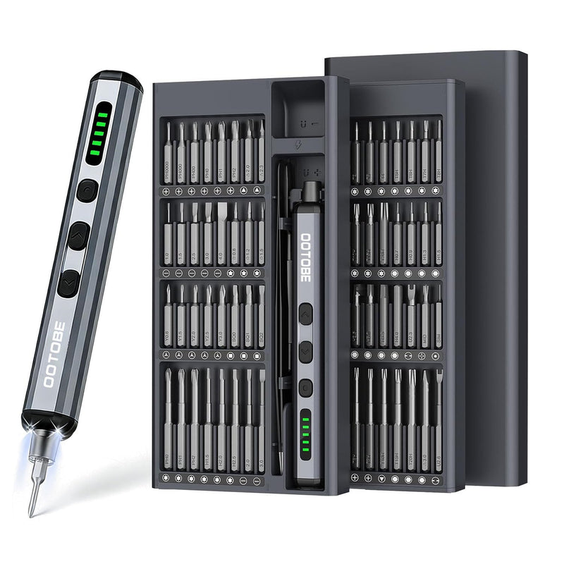 Mini Electric Screwdriver Set, 68-in-1 Cordless Precision Screwdriver Kit, 3.7V Rechargeable with 5 Adjustable Torque & 4 LED Lights, Small Power Tool for iPhone, Laptop, Drone, Glasses & Watch Repair 68 in 1 Precision Electric Screwdriver Kit