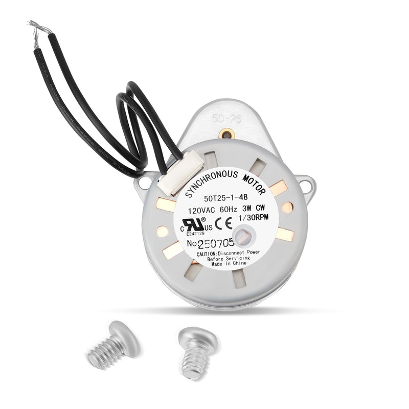 18743 Timer Motor Replacement Compatible with Fleck 5600 2500 2510 2750 3200 9000 9100 9500 Control Valve with 11384 Mounting Screw, 120V 60Hz 3W Time Motor Replace 18743-1, 13400, 13944