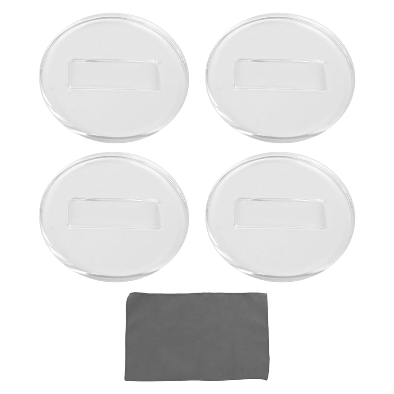 4Pcs 4" Clear Piano Caster Cups with Dust Cloth for Grand Pianos and Baby Grand Pianos, Pianos Leg Floor Protectors Fit for Hardwood Floor and Carpet 4Pcs