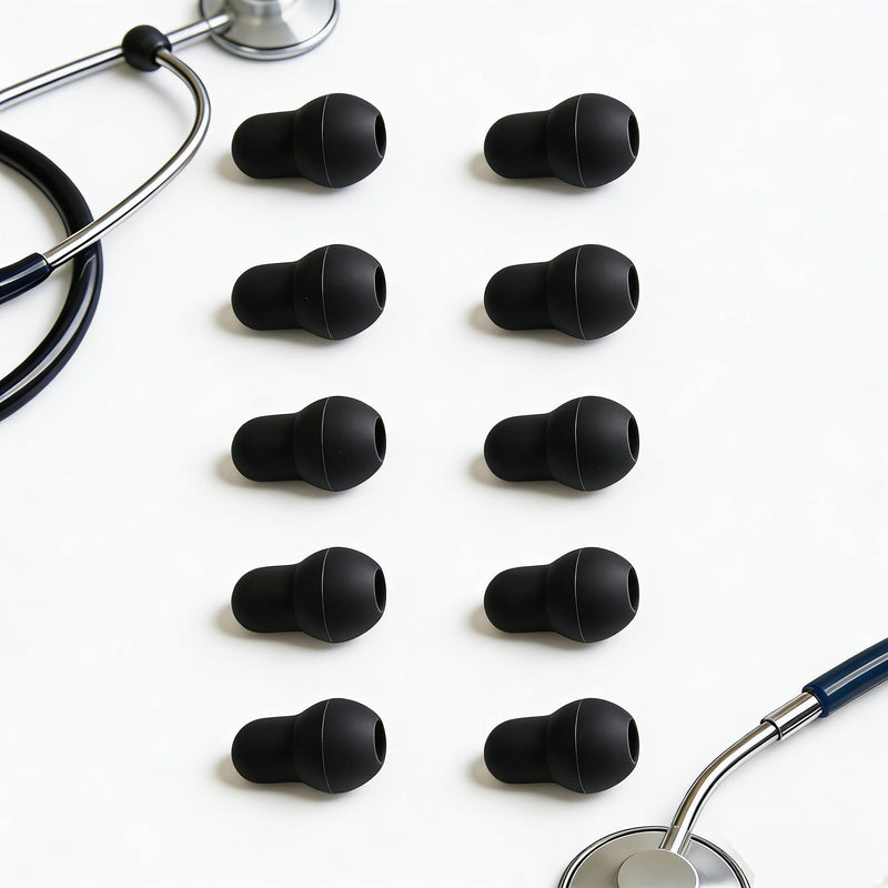 10PCS Silicone Stethoscope Ear Tips Replacement,Compatible with 5mm Littmann Stethoscopes, Soft Premium Push-On Gourd-Shaped Earplugs Accessories,Comfortable Medical Spare Parts for Classic III,Cardiology 3/4&IV,Small/Medium