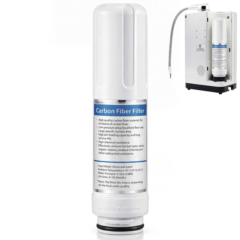 1 Pcs Replacement Internal Active Carbon Water Filter Compatible with Alkadrops pH3.5-10.5 Alkaline Ionizer, NSF Certificated, Purify Water Quality & Improve Taste for Household Daily Use