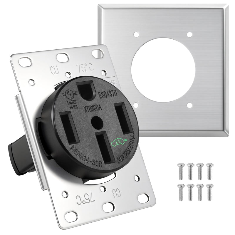 HBL9450A 14-50R Socket 50A 125/250V 3-Pole 4-Wire UL Certified | Galepick HBL9450A 14-50R socket, 50A 125/250V 3-pole 4-wire. UL certified for EVs, RVs, and high-power industrial appliances.