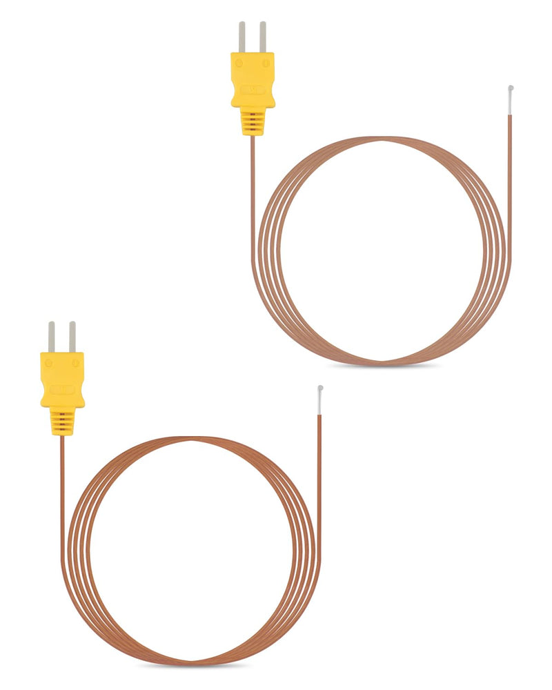 80PK-1 K-Type Bead Temperature Probe Fit for Fluke thermocouple Meters 1M Length High Accuracy, 2Pcs 2