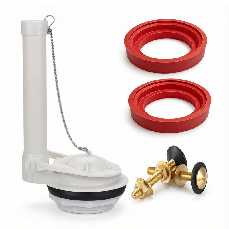 4-Inch Flush Valve Kit for American Standard Champion 4 | Fits 4215A/4149A/4260/4266 tanks; silicone flapper, gasket and brass bolts help stop leaks and ghost flushing. White