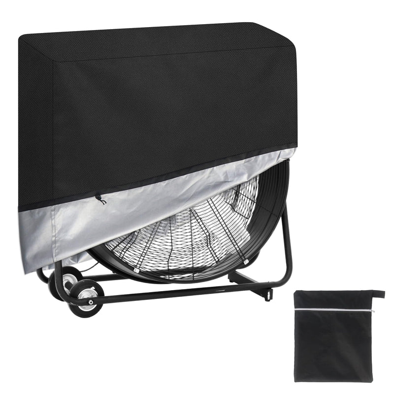 Klmnop Industrial Fan Cover 42 Inch, Waterproof Outdoor Fan Cover & Dustproof Protective for 42" Direct-Drive Drum Fans, 47.2"x21.7"x47.2" (Black) Black