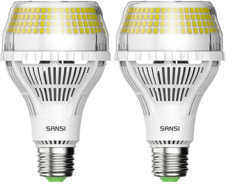 SANSI 400W Equivalent 6000 Lumens Brightest LED Light Bulb, 5000K Daylight E26 A21 Super Bright LED Bulb Non-Dimmable, 22-Year Lifetime, 40W Energy Saving for Home Workshop (Pack of 2) A21-40W (Pack of 2)