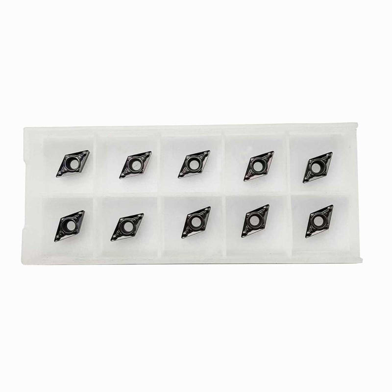 10pcs DCMT21.51-MV DCMT070204-MV MM25 Carbide Turning Inserts,DCMT Insert Mutilayer Coated Lathe Replacement Inserts for Lathe Turning Tool Holder Boring Bar Stainless Steel Cutting 10pcs DCMT21.51 MM25