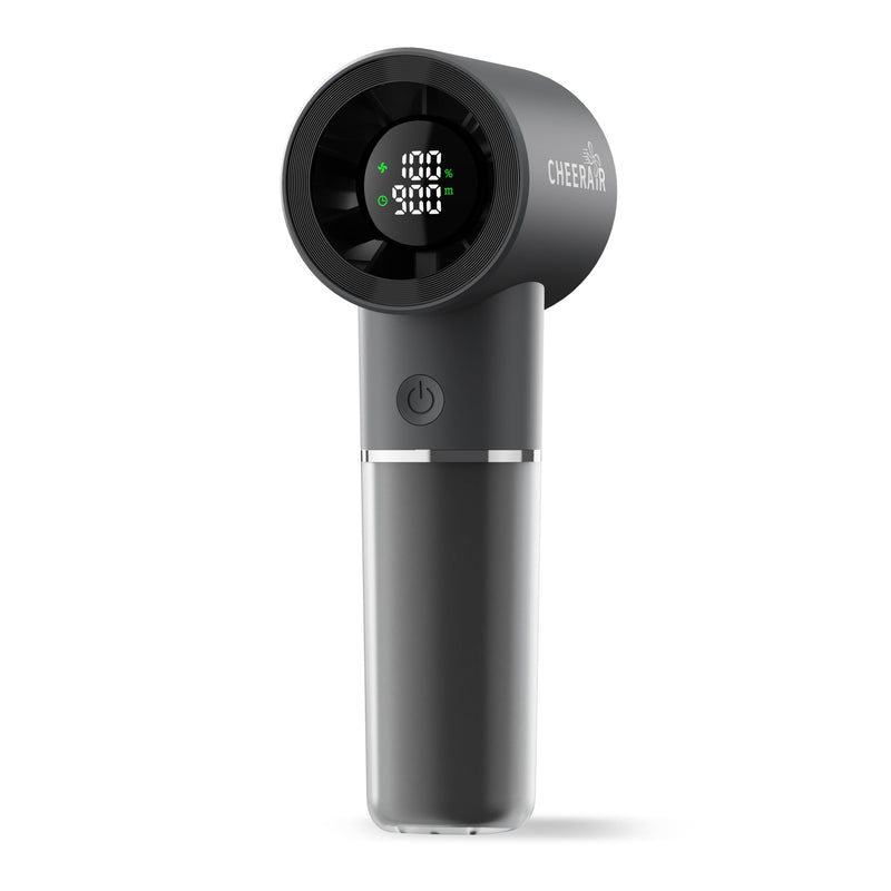 Handheld Portable Fan, 6-Speed Powerful Mini Personal Fan, Rechargeable 5000mAh Battery with Up to 15 Hours Runtime, Pocket Turbo Fan with Smart LED Display, Ideal for Travel, Camping, Makeup Black