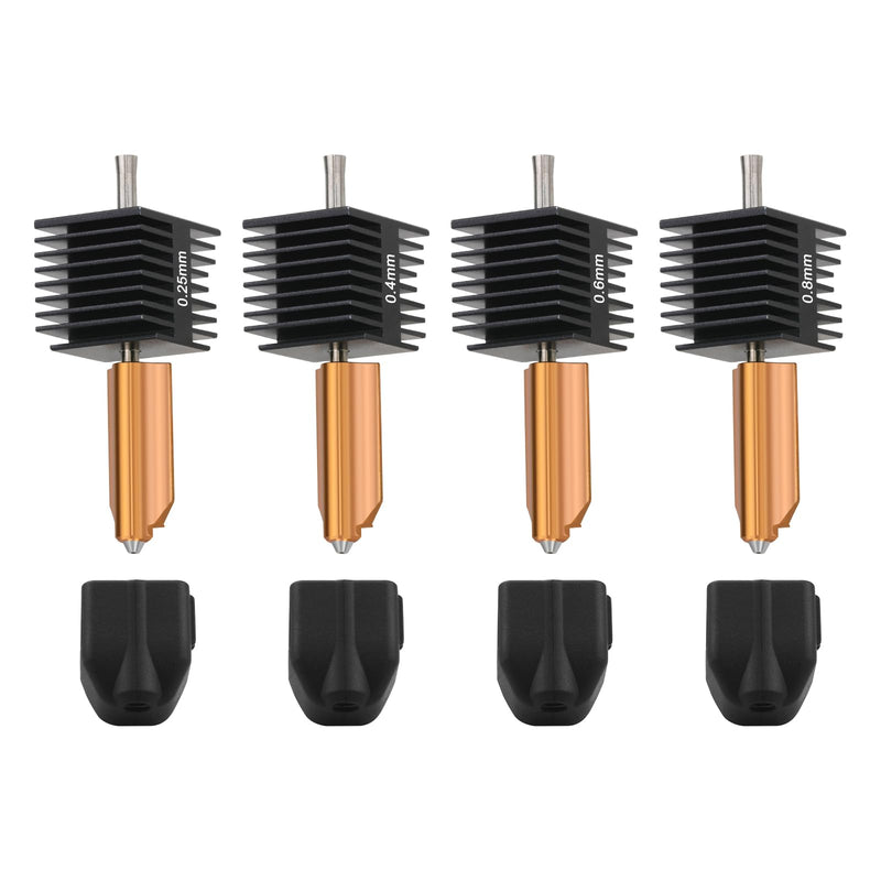 AD5X Hotend Kit, Integrated Dual Metal Nozzle hot end, Quick-Detachable Throat Heating Block, Enhanced Heat Dissipation & Stability, Compatible with Flashforge AD5X 3D Printer (0.25/0.4/0.6/0.8) 0.25/0.4/0.6/0.8