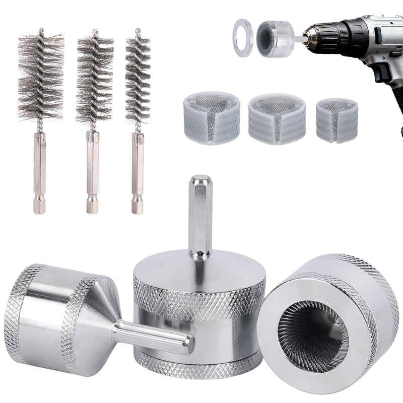 9pcs Copper Pipe Cleaner Kit, Metal Copper Pipe Cleaner with Brushes Blades Professional Plumbing Tools for Clearing Stains Paint from Tube