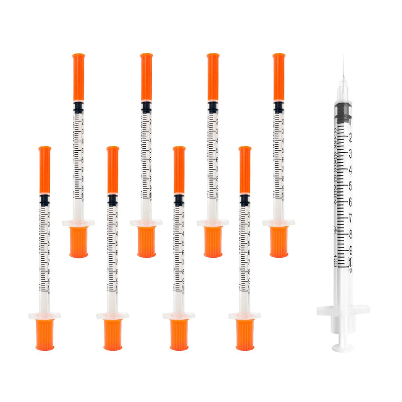1ml 31G 5/16 Inch (8mm) Jeringa, Individually Wrapped, Pack of 100