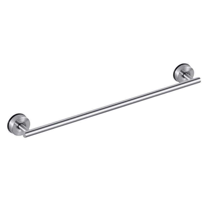 JOMOLA Bathroom Suction Cup Towel Rod, Brushed Stainless Steel Towel Bar No Drilling, Minimalist Design Wall Mounted Hand Towel Holder Rustproof for Smooth Surfaces, 24 inch Silver-24 in