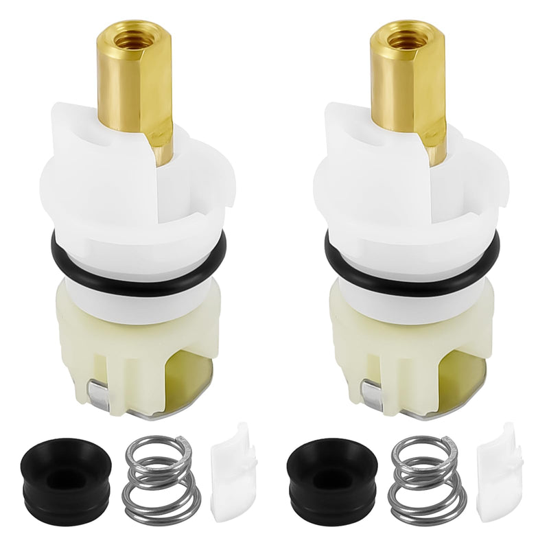 2 Pack RP25513 Faucet Stem Assembly Replacement Compatible with Delta Two Handle Faucet Repair Kit for Bathroom Kitchen Sink with RP24096 Faucet Cartridge RP4993 Seat and Spring RP24097 Turn Stop 1/4 White-2 Pack