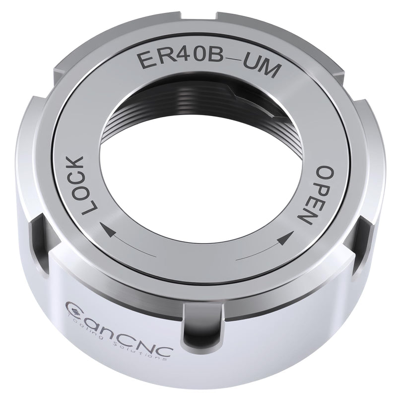 CanCNC ER40 Ball Bearing Collet Chuck Nut, Slotted | M50 x 1.5-6H Thread, G2.5 Balanced at 18000 RPM, Built-In Bearing for Smoother Tightening, 0537-4000
