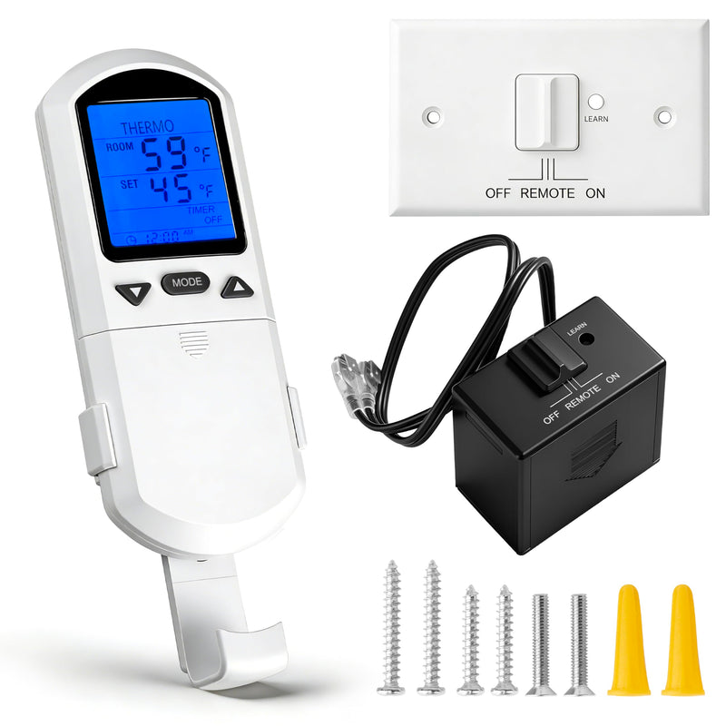 Gas Fireplace Remote Control Kit,Thermostat, On/Off Remote Control, Countdown Timer,LCD Screen,for Millivolt Valve System, Replace for skytech 1420-A,1420TH-A,1001-A,1001TH-A, Acumen RCK,and More