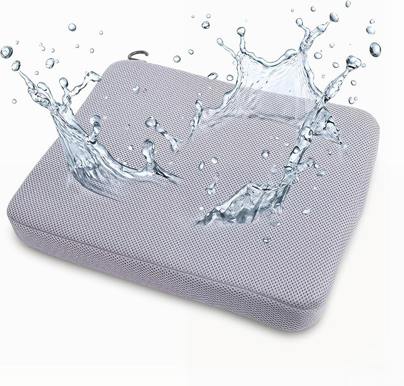 Upgraded Shower Seat Cushion for Elderly, Non-Slip Waterproof Shower Chair Cushion with 4D Mesh Quick Dry, Bath Cushion for Tub & Shower Bench Seat, Soft Pad for Shower Transfer Bench, Gray,16"x13"