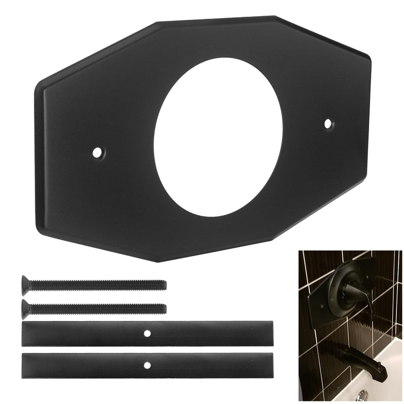 One-Hole Remodel Shower Cover Plate Replacement for Moen & Delta | Shower Valve Trim Single Hole Renovation Shower Cover Plate for 2 Handle or 3 Handle Shower Black D502-62