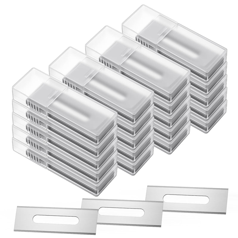 Hicarer 200 Pack Square End Carpet Blades Bulk, Sk5, 0.02" Thick, Silver