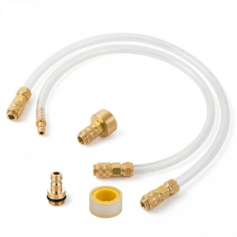 Hydraulic Steering Bleed Kit, Complete Boat Hydraulic Steering Kit with Brass Fittings for Easy Power Steering Fluid Flush, Leak-Free Bleeding Control for Marine Steering-Systems (21.6 Inches)