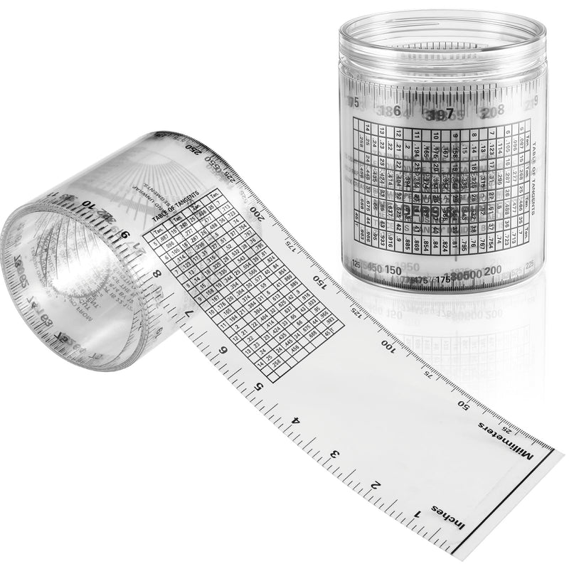 Relaxweex Flexible Pipe Measuring Tool, Pipe Wrap Around Tape Fits up to 24" Diameter Transparent Pipes Cutting Guide and Pipes Measuring Tool with Storage Box for Plumbers and Trades 24 Inch