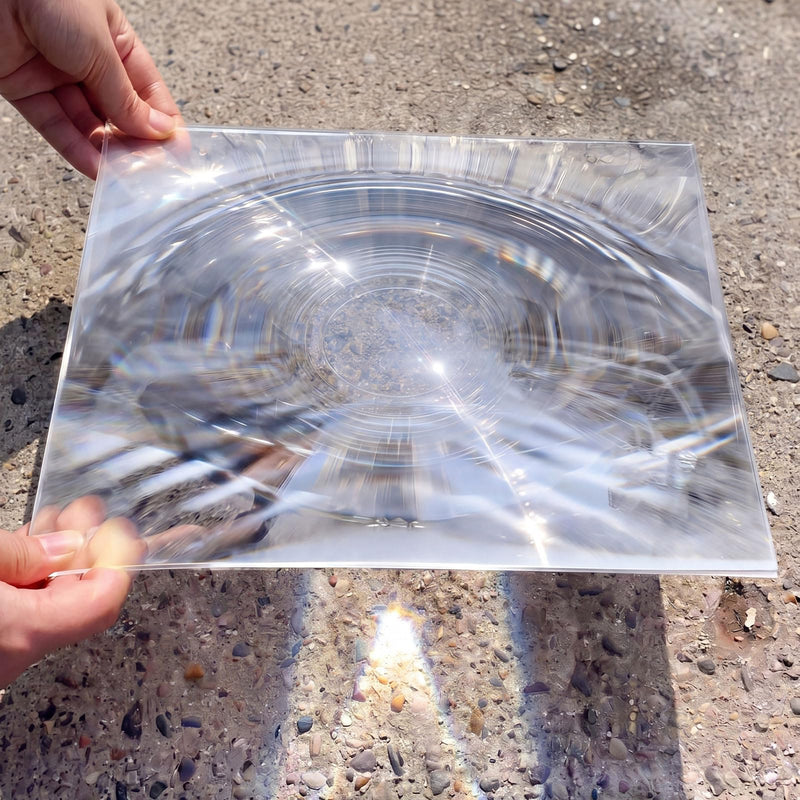 Large Fresnel Lens 300 x 300mm, Acrylic Lens Focal Length 300mm Magnifiying Sheet Fire Starter for Solar Death Ray Solar Heating Oven Physics Experiment 300mm Focal Length