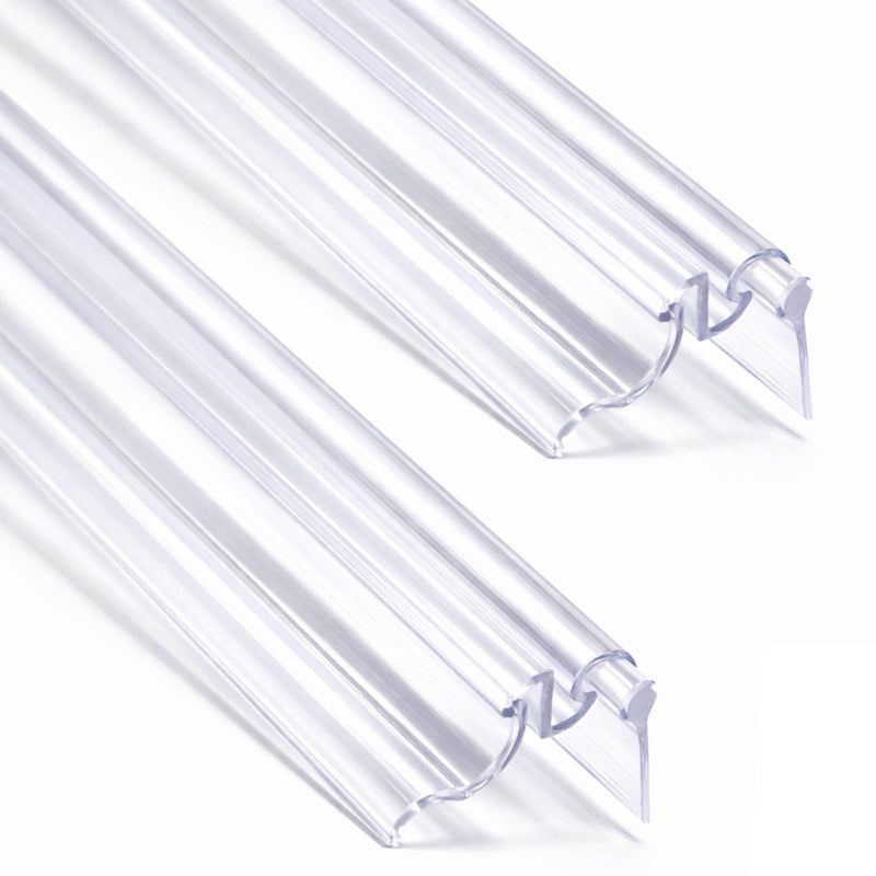 Hicarer 2 Pcs 36" Framed Shower Door Replacement Drip Rail with Vinyl Sweep, PVC Shower Glazing Spline Adapter Slot Width Is 7/32" Door Sweep Replacement Are Used to Block Water