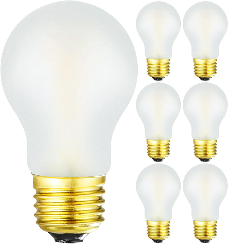 Frosted E26 Edison Bulb A15 Light Bulb 6W Equal 60 watt Light Bulb Dimmable AC120V Warm 2700K E26 Led Bulb for Pendant,Chandeliers,Vanity,Wall sconces Edison Light Bulbs 60 Watt 600lm 6Pack 6w=60w Warm White 2700k