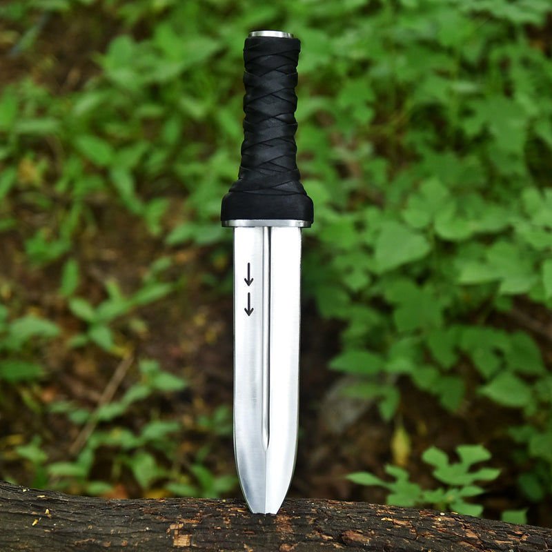 V M Vinland Saga Thorfinn Dagger Replica – Handmade Fixed Blade Viking Knife with Leather Sheath, Real Anime Collectible Gift for Men